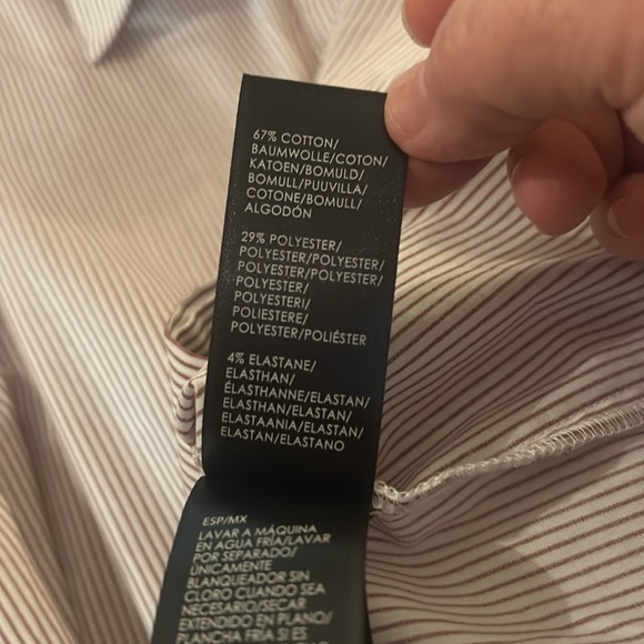 NWT Liverpool Women’s Red and White Striped Oversized Shirt SZ L - Picture 6 of 7